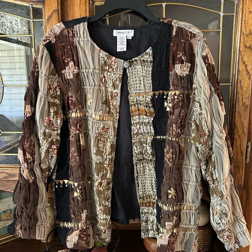 Coldwater Creek Multicolor Patchwork Jacket